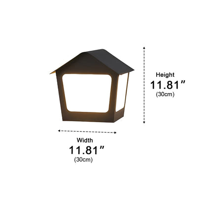 Modern Post Light - Stainless Steel and Acrylic Column Lamp with Solar or Hardwired Power in 7.87 to 15.75 Inch Diameters for Patios