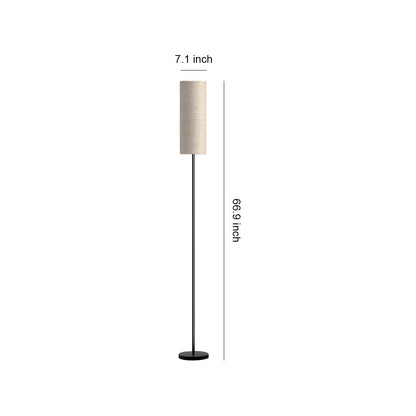 Black Wrought Iron Floor Lamps Artistic Linen Cover Light