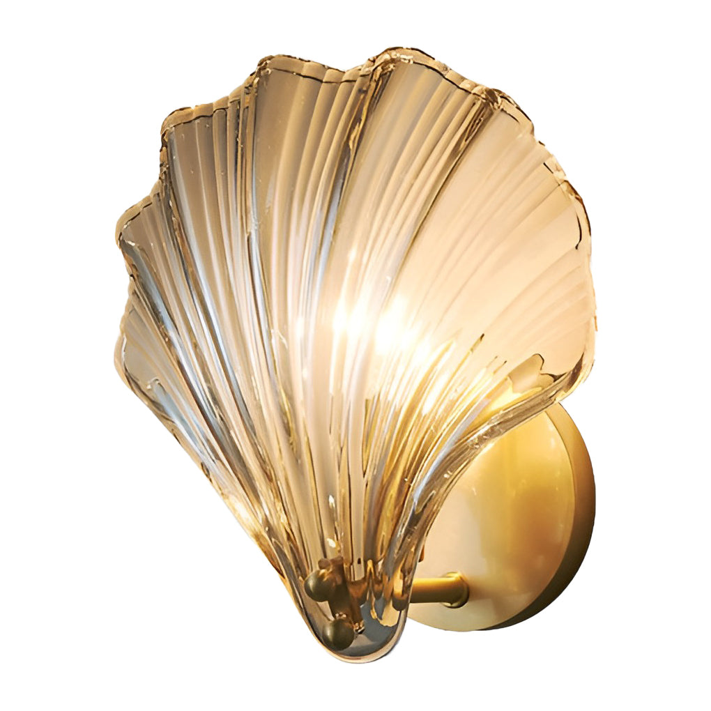 Seashell-Shaped Glass Wall Lamp Elegant Modern LED Decorative Fixture