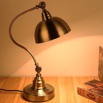 Bronze Desk Lamps Vintage Metal LED Head Gooseneck Lamp