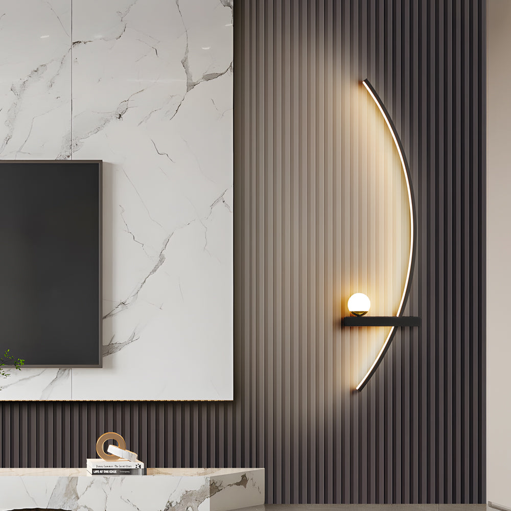 LED Curved Wall Light Modern Elegant Fixture for Home and Living Room