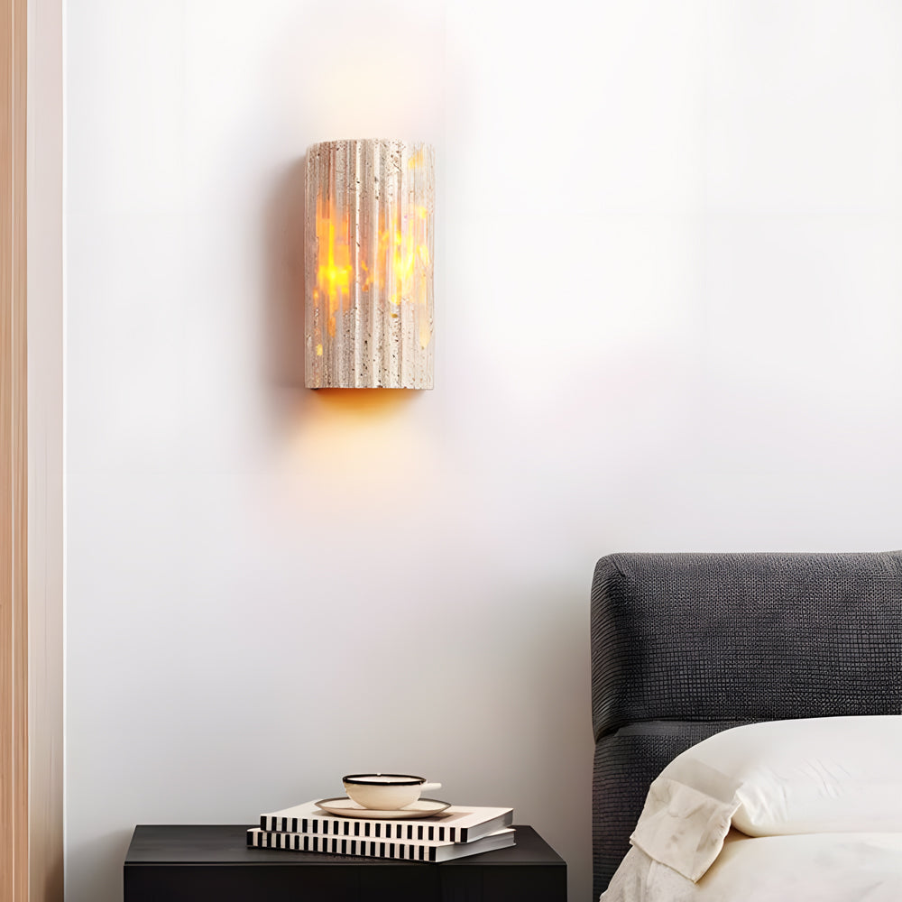 Rectangular Indoor Wall Sconces With Up And Down Lighting Modern Minimalist Faux Alabaster