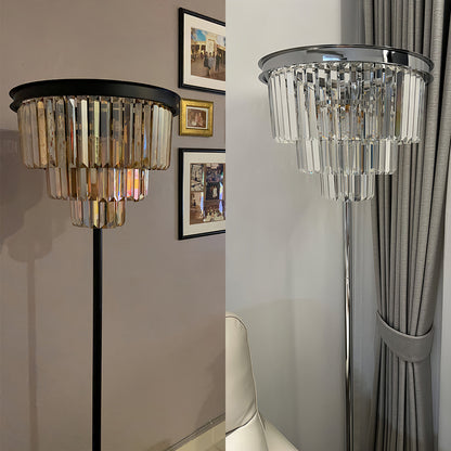 Floor Crystal Lamp American Glamorous Decorative Standing Luxury Light