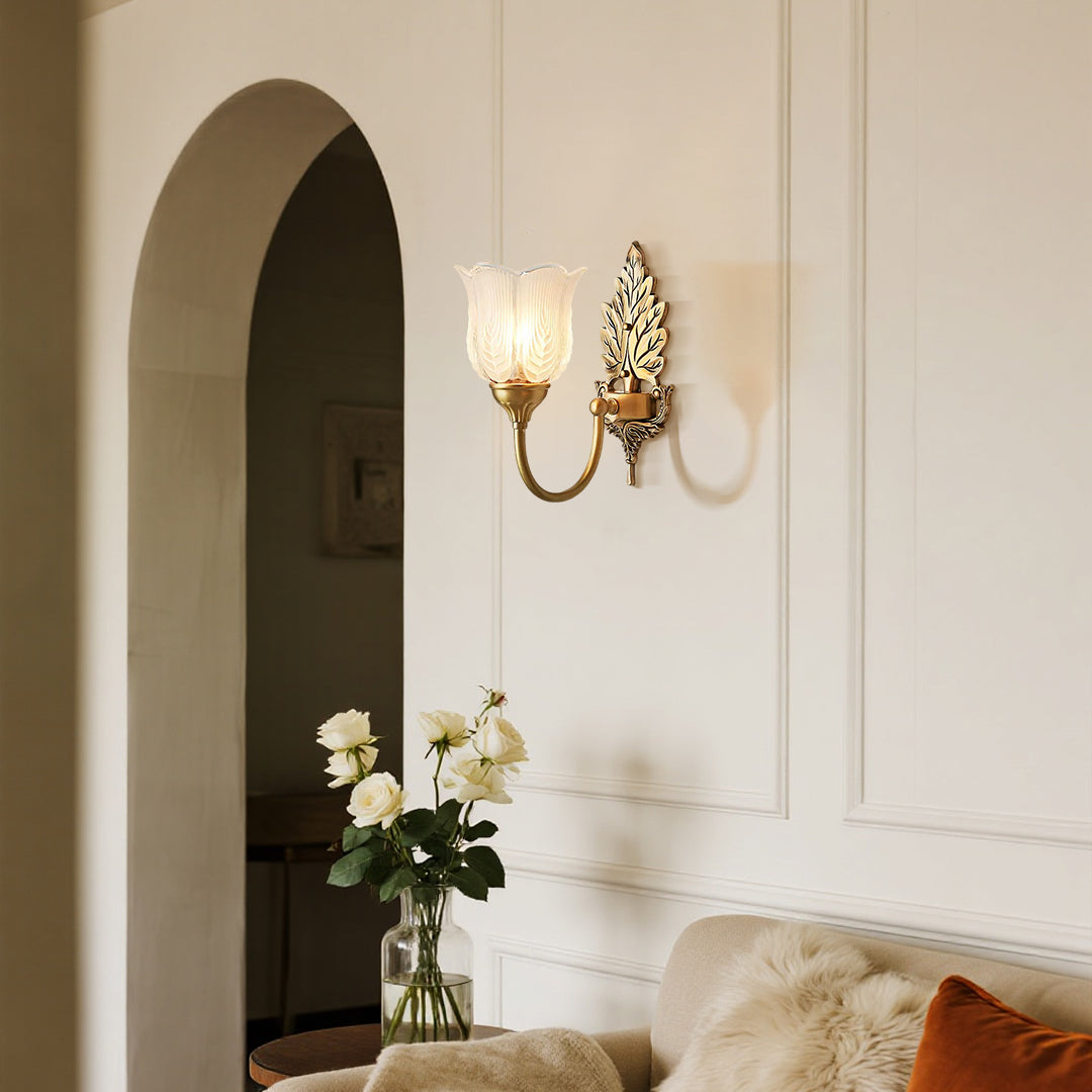 Brass Wall Light American Full Brass Artistic Bud Wall Lamp