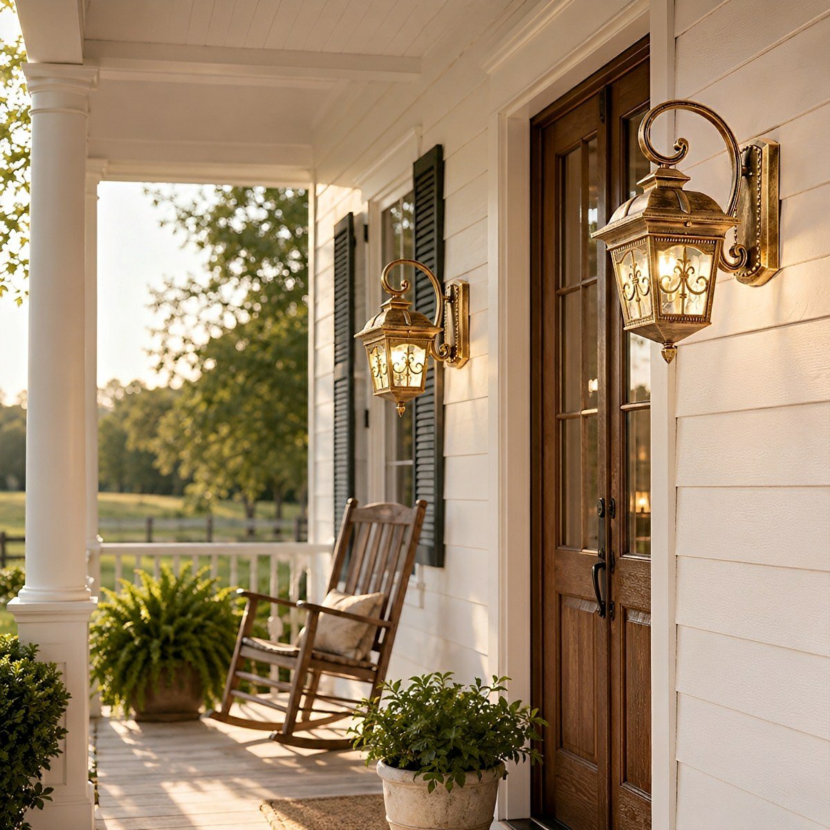Classic European Outdoor Waterproof Tower Glass Wall Light LED Exterior Sconce