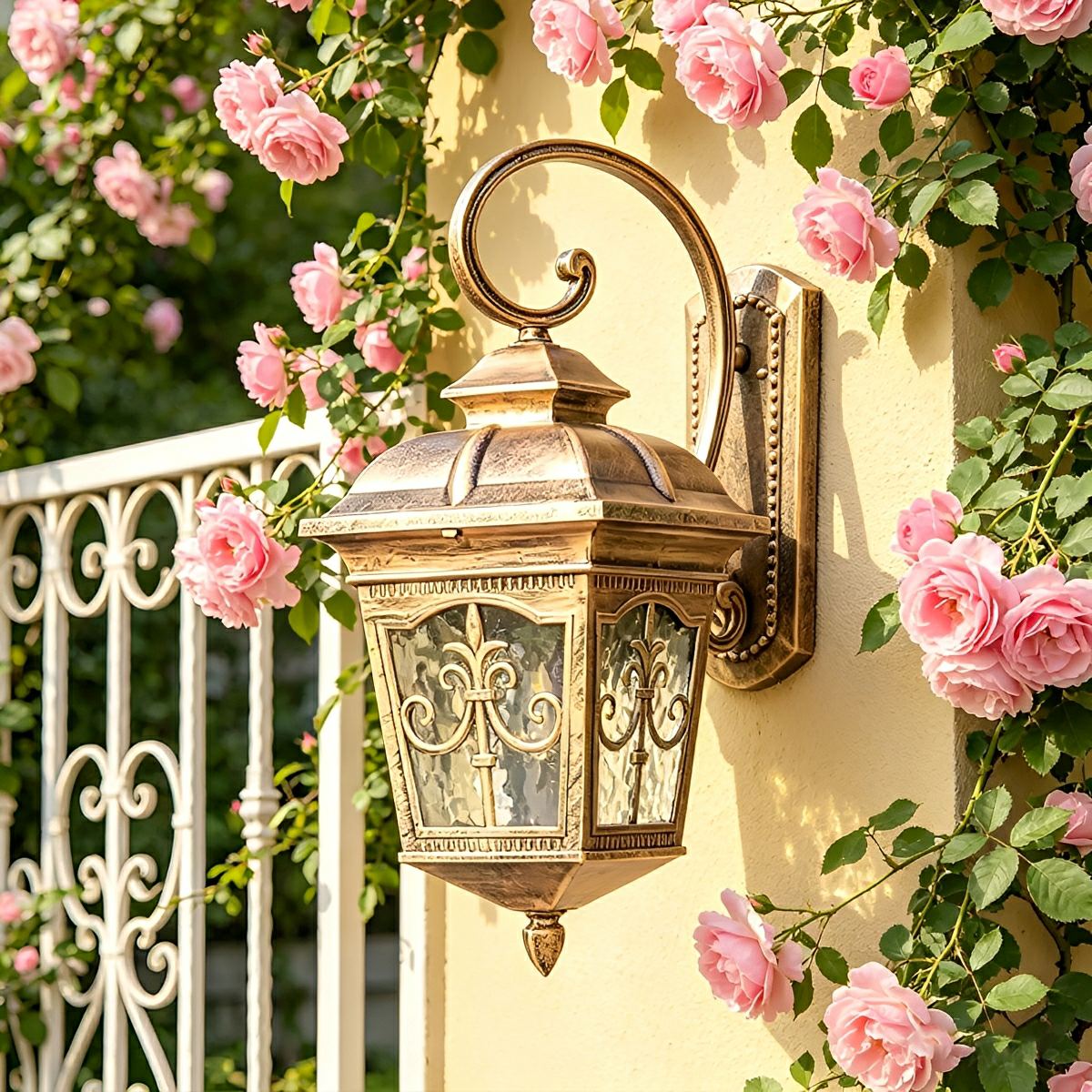 Classic European Outdoor Waterproof Tower Glass Wall Light LED Exterior Sconce