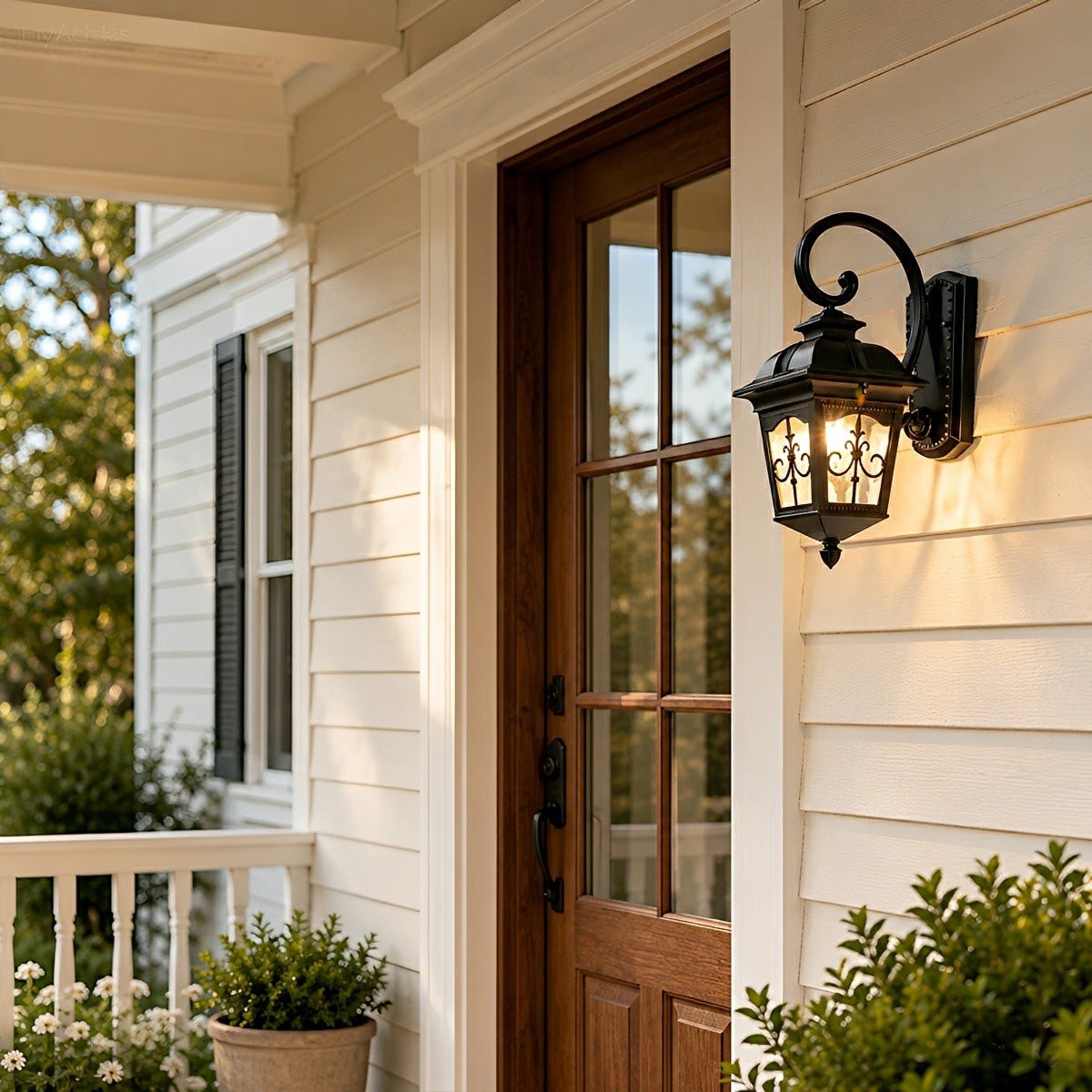 Classic European Outdoor Waterproof Tower Glass Wall Light LED Exterior Sconce