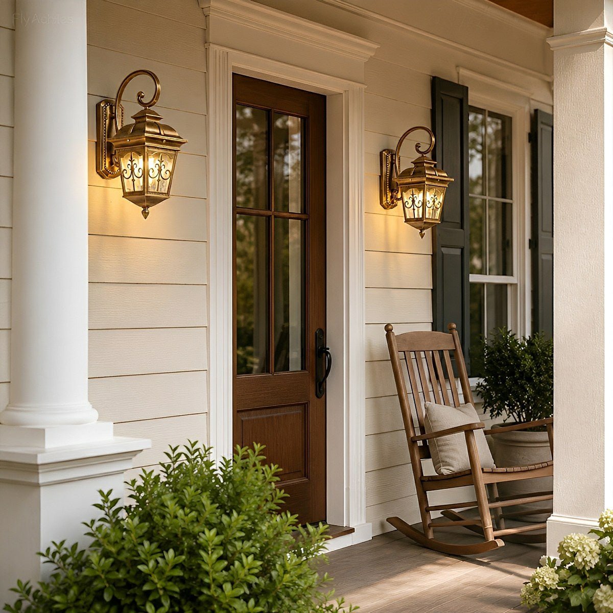 Classic European Outdoor Waterproof Tower Glass Wall Light LED Exterior Sconce