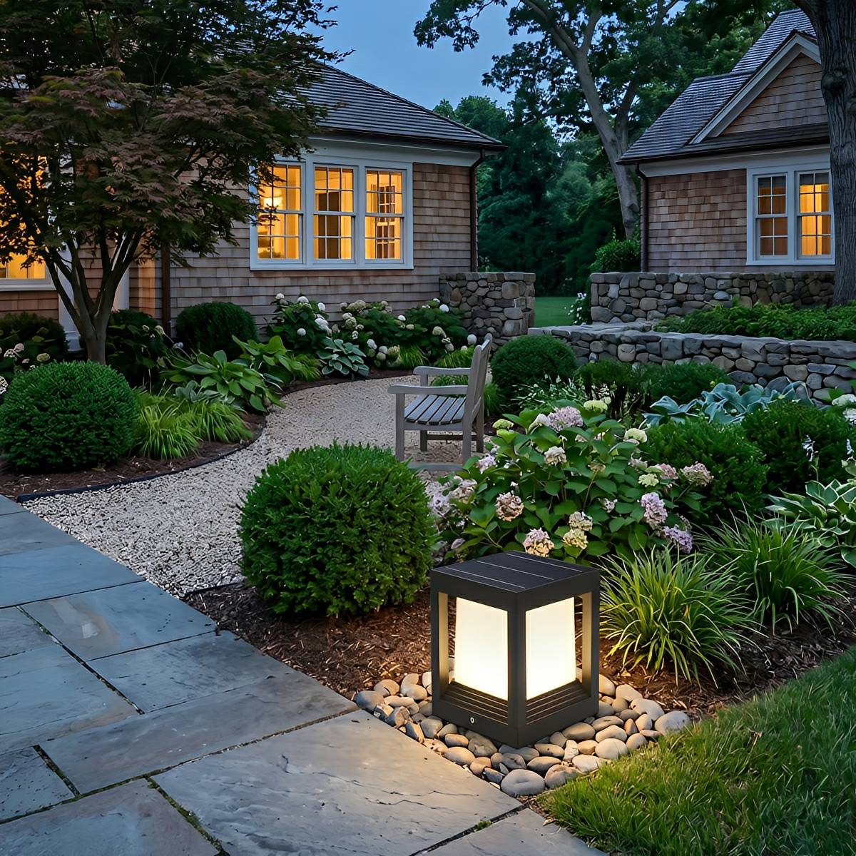 Classic Minimalist Cube Waterproof Fence Outdoor Post Light