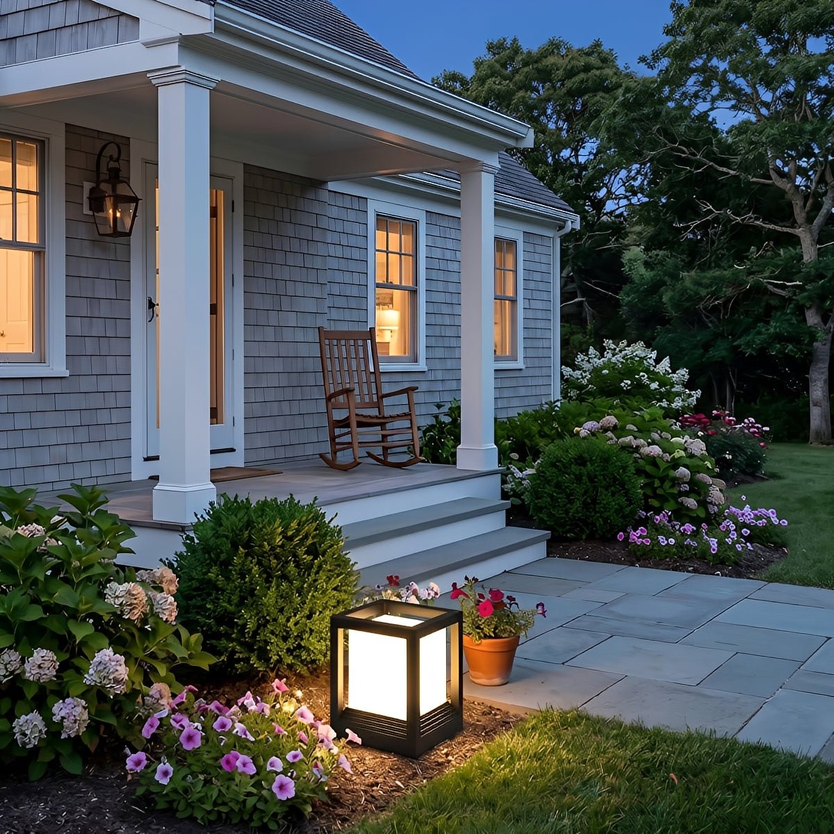 Classic Minimalist Cube Waterproof Fence Outdoor Post Light