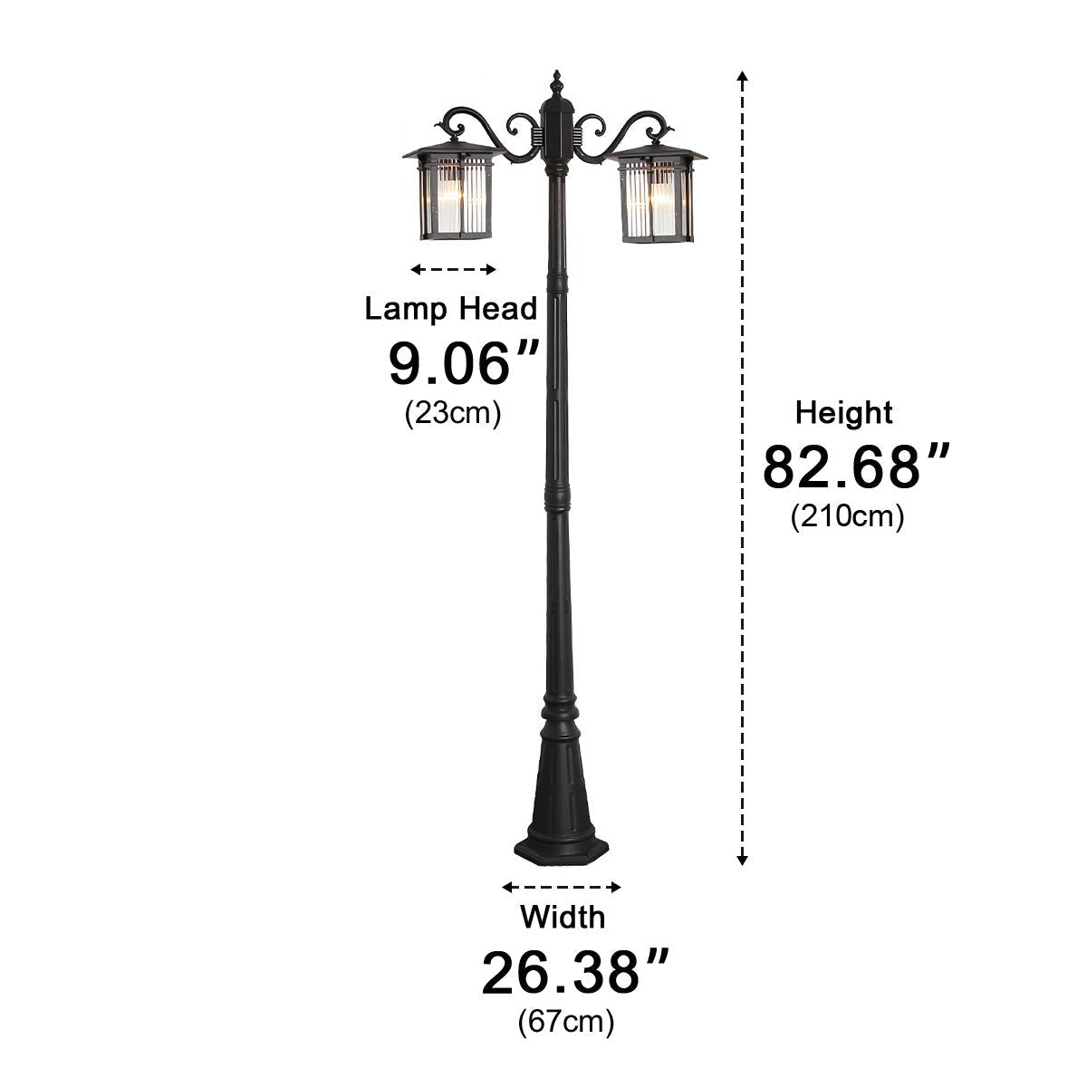 Classic Square Coach Lamps LED Outdoor Pathway Post Lights