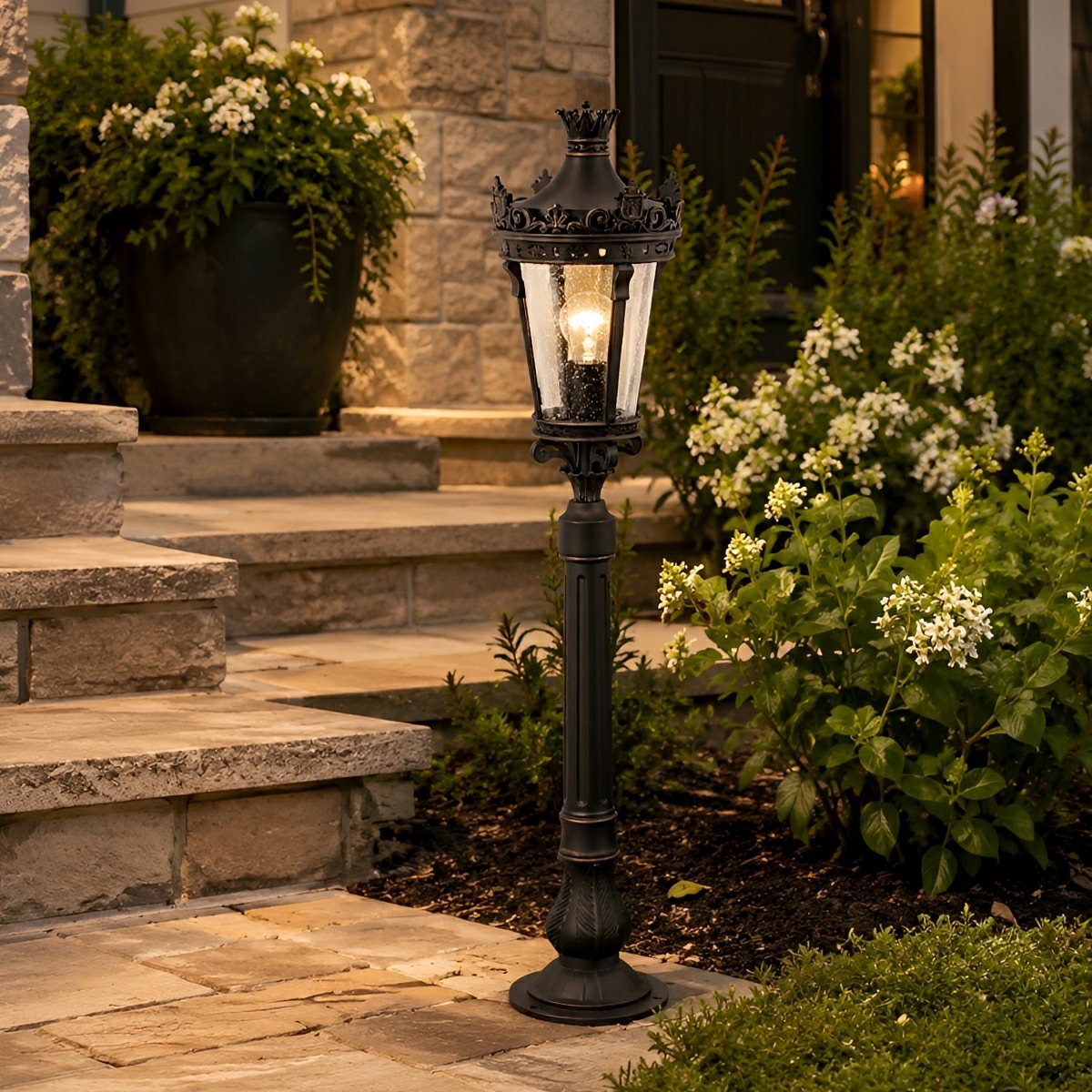 Classic Vintage European Lantern Pathway Bollard Light