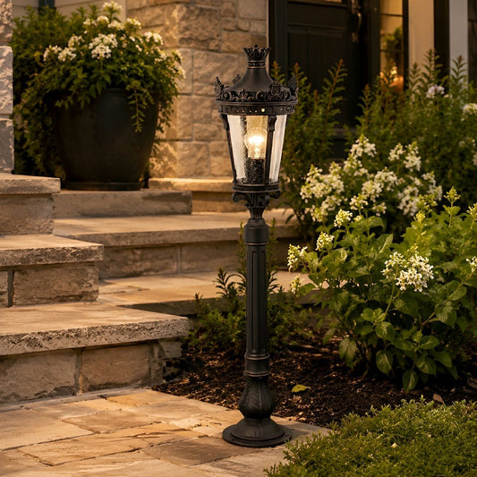 Classic Vintage European Lantern Pathway Bollard Light