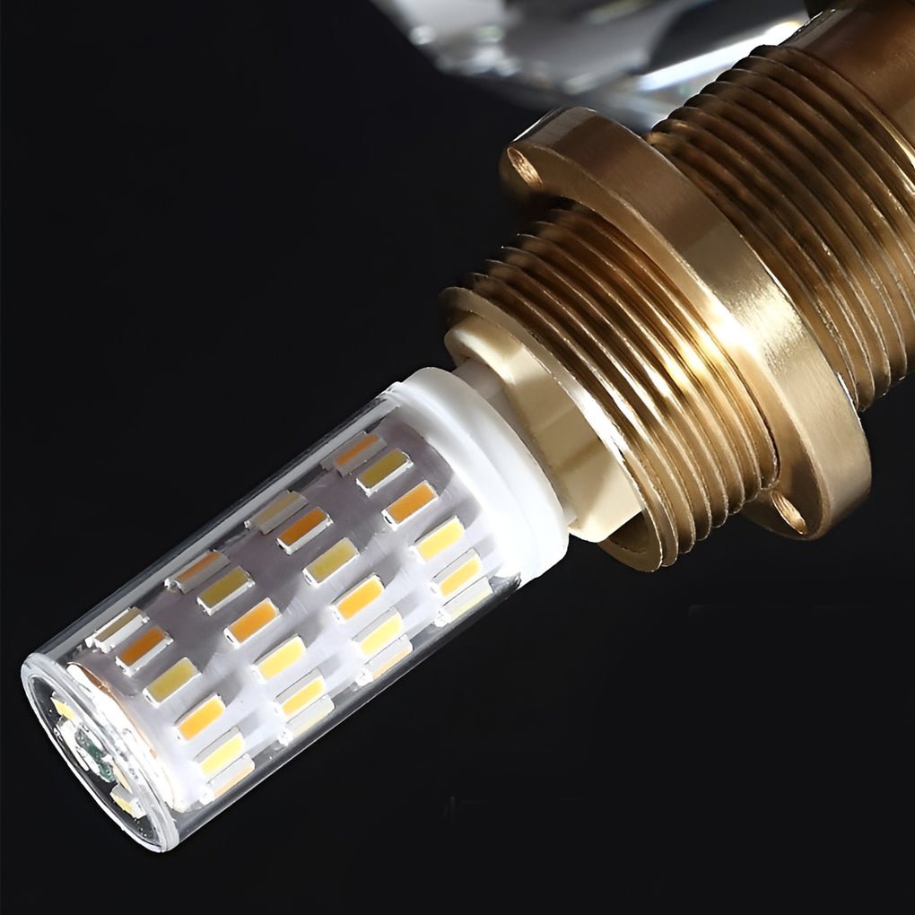Crystal Wall Sconce with Shade LED Gold-Plated Lamp