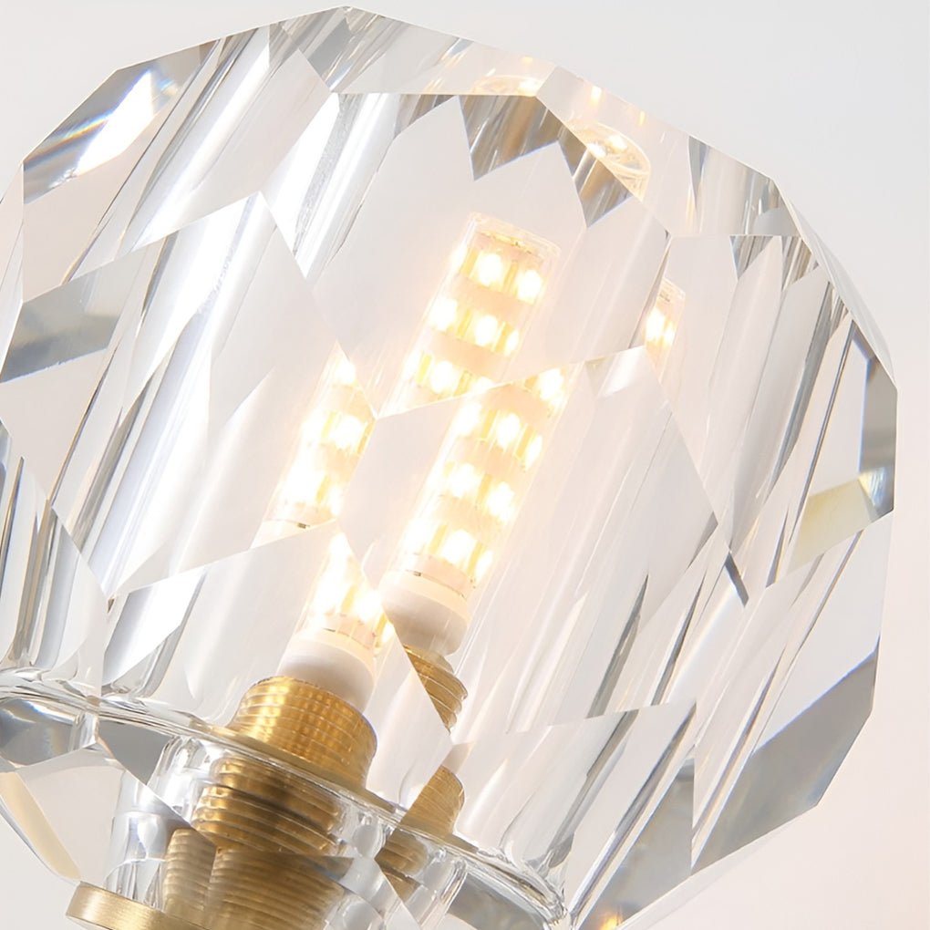 Crystal Wall Sconce with Shade LED Gold-Plated Lamp