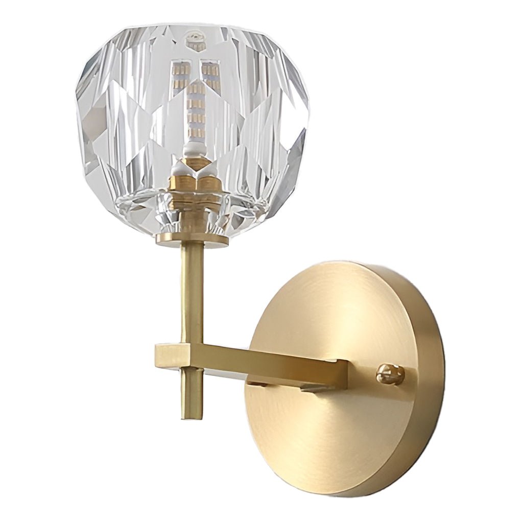Crystal Wall Sconce with Shade LED Gold-Plated Lamp