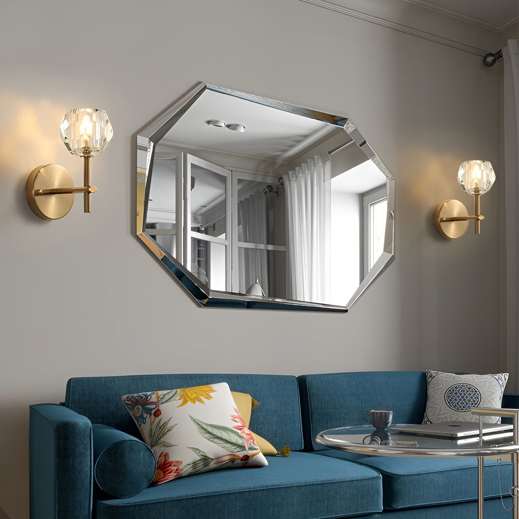 Crystal Wall Sconce with Shade LED Gold-Plated Lamp