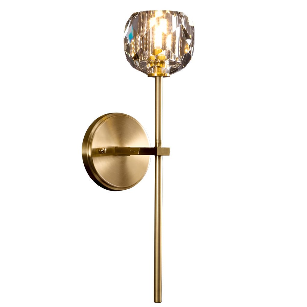 Crystal Wall Sconce with Shade LED Gold-Plated Lamp
