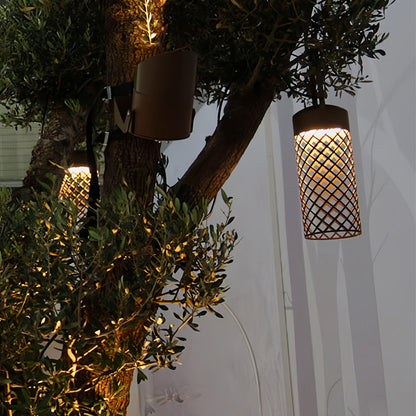 Black Outdoor Pendant Lantern Minimalist Waterproof Portable Light