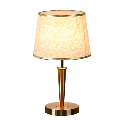 Modern Brass Table Lamps Nordic Elegant Fabric Shade Decorative Lamp
