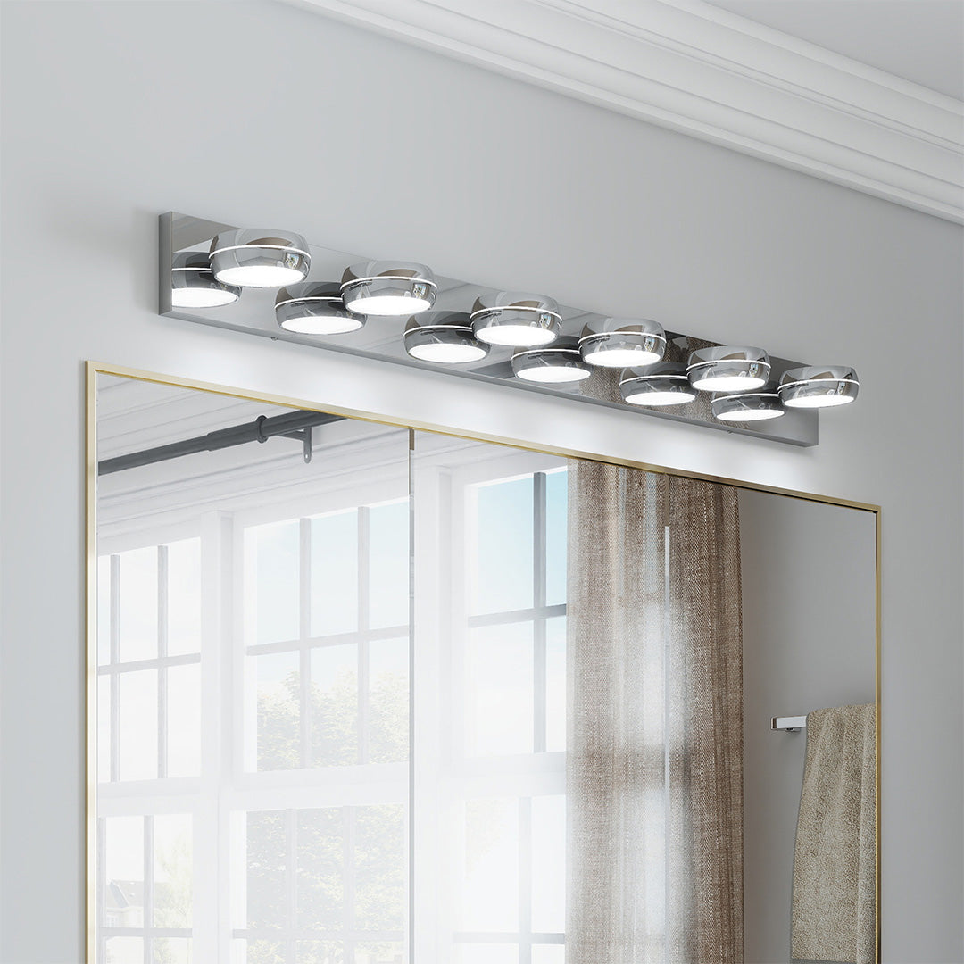 Chrome Bathroom Vanity Light Luxury Minimalist Aluminum Mirror Light