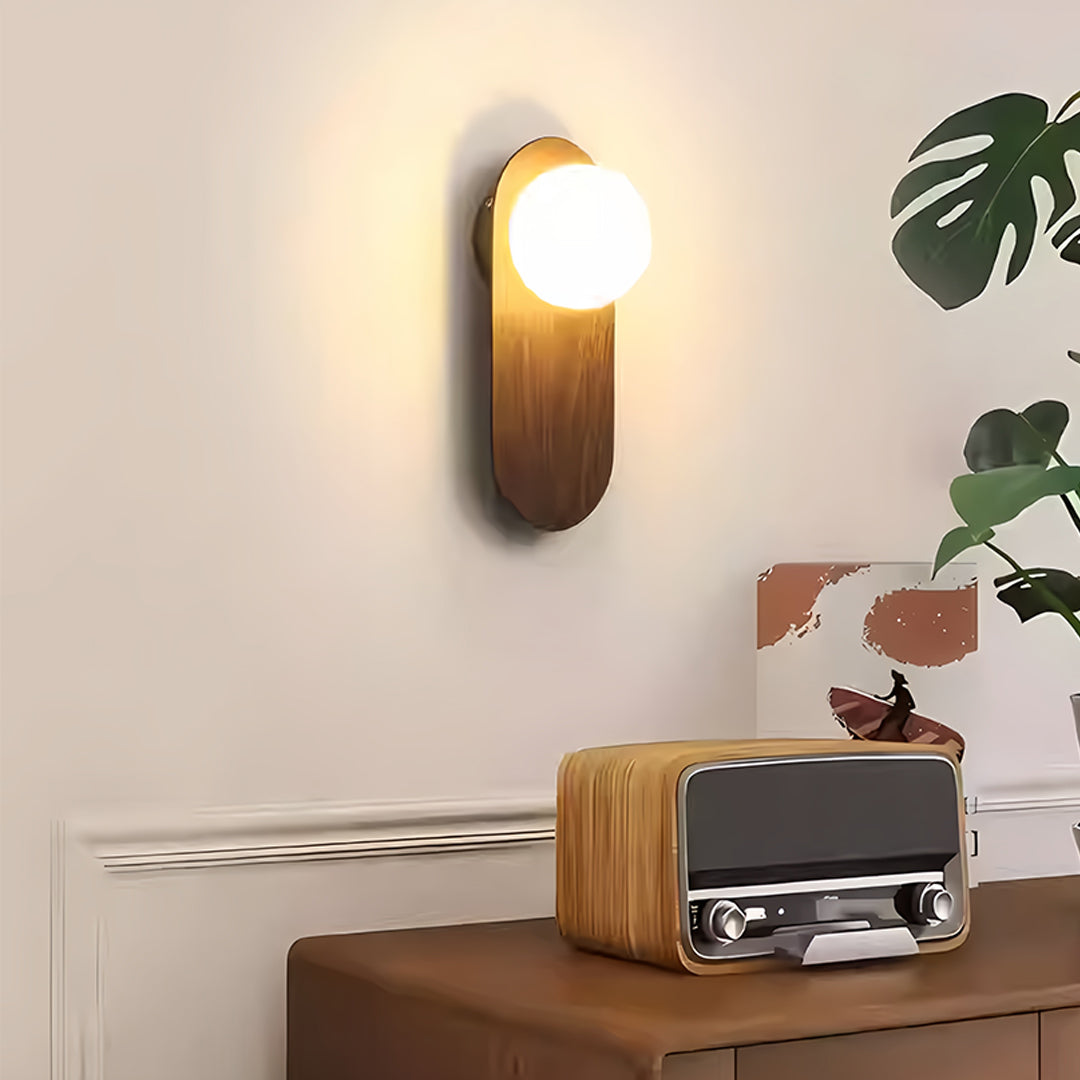 LED Lights For Wall Mid-Century Minimalist Wood Grain Wall Lights