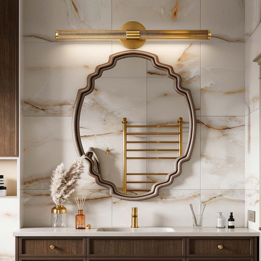 Contemporary Vanity Light Bar Modern Ribbed LED Light