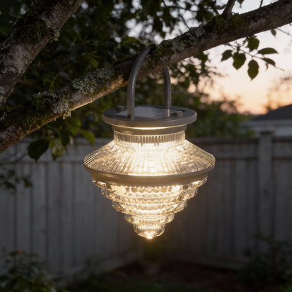 Cordless Acrylic Hanging Lanterns Waterproof Portable Solar Light