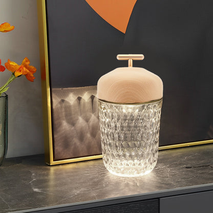 Cup Glass Table Lamp Modern Rechargeable Metal Lamp