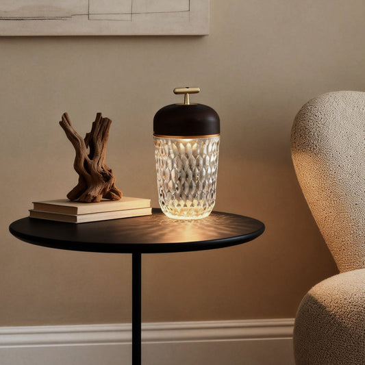 Cup Glass Table Lamp Modern Rechargeable Metal Lamp