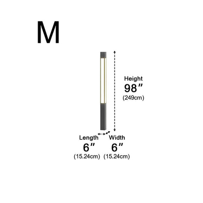 Modern Column Light - Industrial Aluminum and PC Pillar in 31, 59, 79 or 98 Inch Heights, Solar or Hardwired, for Courtyard Pathways