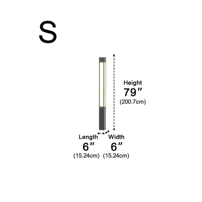 Modern Column Light - Industrial Aluminum and PC Pillar in 31, 59, 79 or 98 Inch Heights, Solar or Hardwired, for Courtyard Pathways