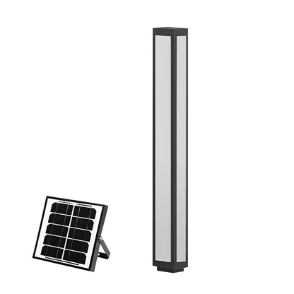 Modern Column Light - Industrial Aluminum and PC Pillar in 31, 59, 79 or 98 Inch Heights, Solar or Hardwired, for Courtyard Pathways