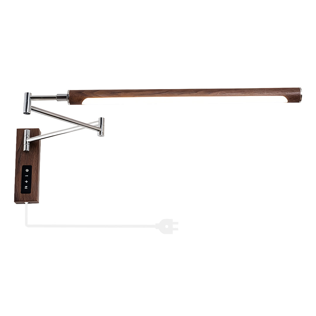 Swing Wall Light Mid-Century Iron Walnut Eye-Protecting Arm Lamp