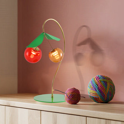 Stained Glass Modern LED Table Lamps Nordic Creative Cherry LED Dual-Head Lamps