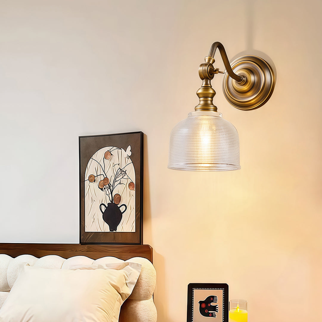 LED Wall Light Lamp American Retro Solid Brass Lamp