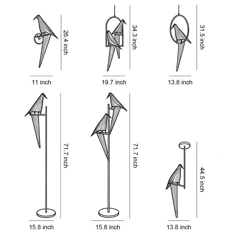 Bird Wall Light Modern Origami Crane Gold Accent Origami Wall Sconce