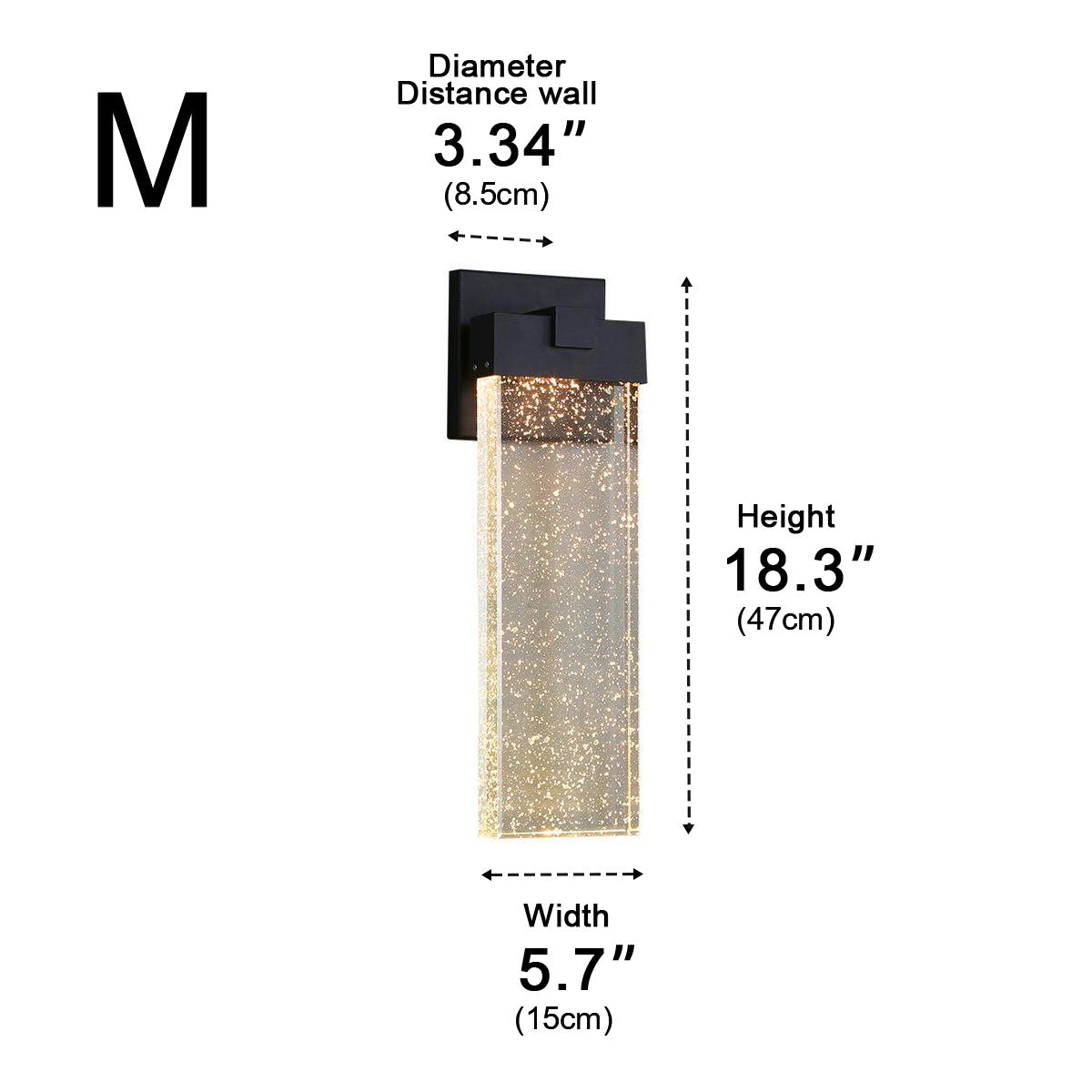 Dimmable Modern Crystal Bubble Waterproof LED Outdoor Wall Light