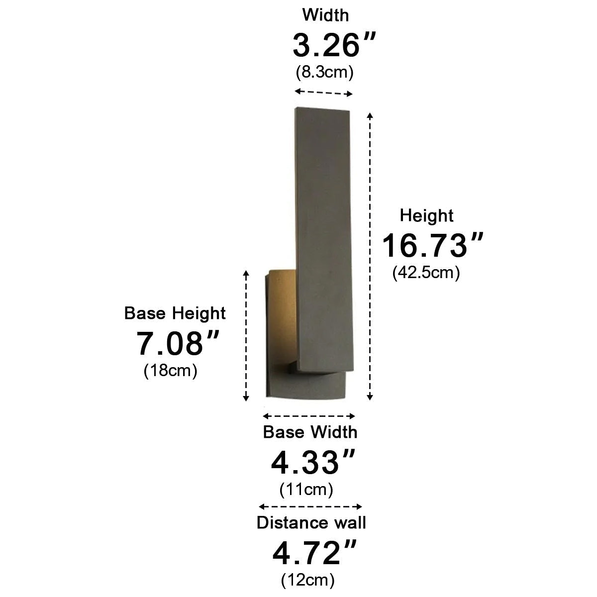 Dimmable Waterproof Rectangle Black LED Outdoor Wall Sconces