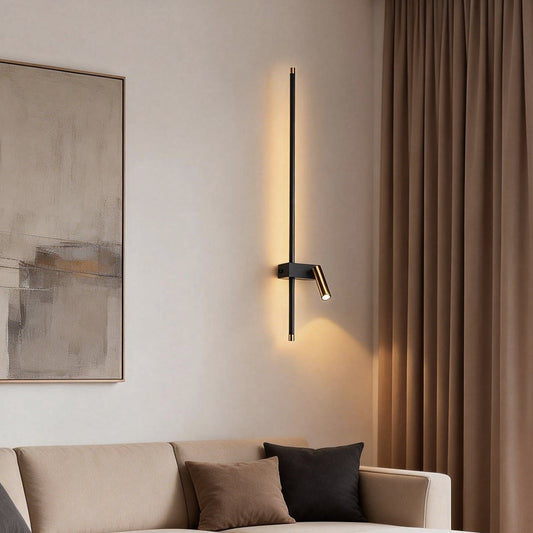 Dual Light Wall Sconce LED Linear Light with Adjustable Spotlight