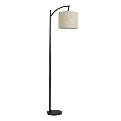 Fabric Shade Floor Lamp Minimalist Arc Metal Living Room Arched Lamp