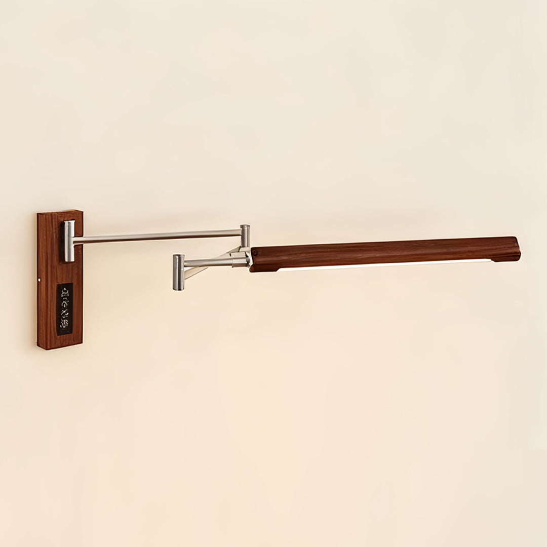 Swing Wall Light Mid-Century Iron Walnut Eye-Protecting Arm Lamp