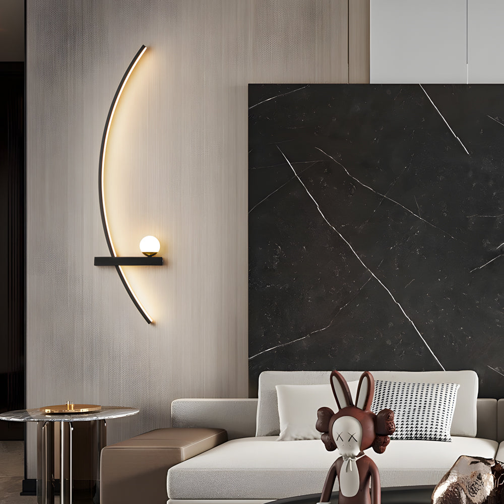 LED Curved Wall Light Modern Elegant Fixture for Home and Living Room