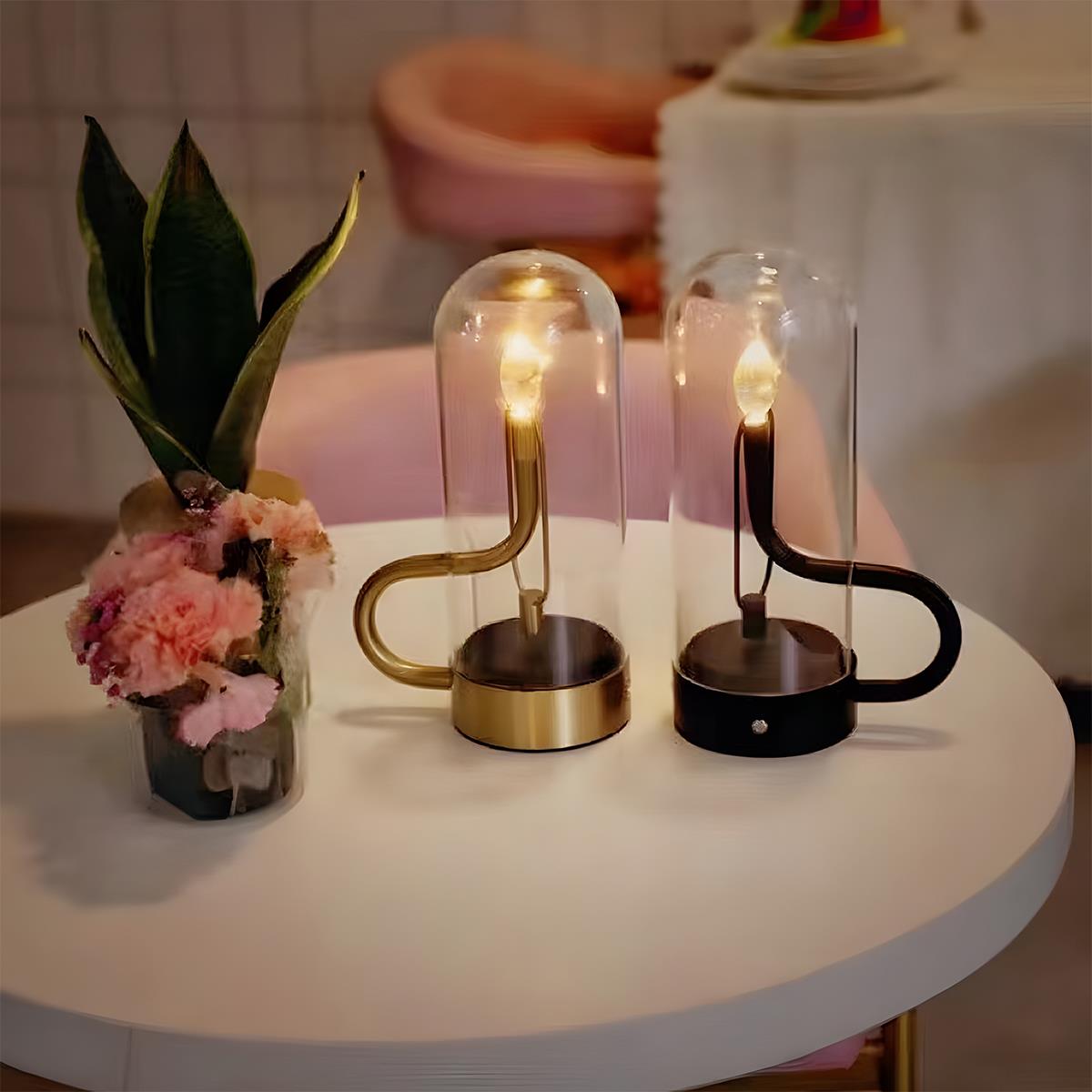 Flame Water Drop Table Lamp with USB Rechargeable