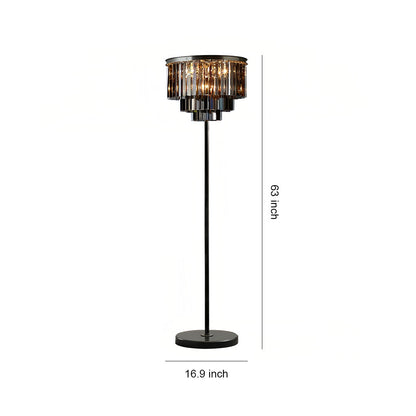 Floor Crystal Lamp American Glamorous Decorative Standing Luxury Light