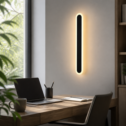 Minimalist Modern Wall Light - White or Black Sconce with Warm Energy-Efficient LED for Hallway, Headboard and Staircase Lighting