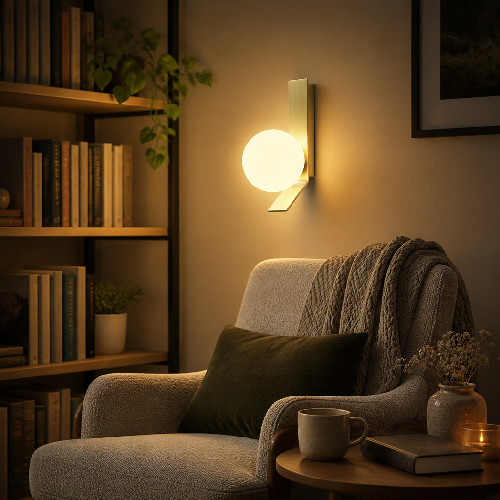 Modern Glass Wall Lamp - Single or Double Headed Sconce with Warm Glare-Free LED Glow for Hallway, Headboard and Staircase Lighting