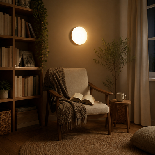 Motion Sensor Rechargeable Night Light - Cord-Free Fitting in Warm White, Plain White or Cold White for Nursery and Hallway Use