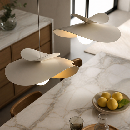 Nordic Iron Hanging Lamp - 40cm Iron Shade with Warm 3000K, Neutral 4200K or White 6500K Light for Dining Table, Kitchen Island and Bedside