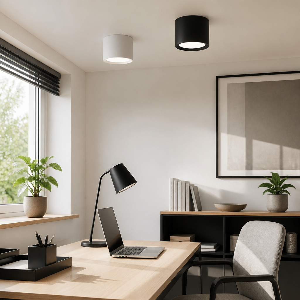 Dimmable Surface Mounted LED Downlight - 5W to 20W Aluminium Ceiling Fitting in Black or White with 3000K, 4000K and 6000K Colour Options